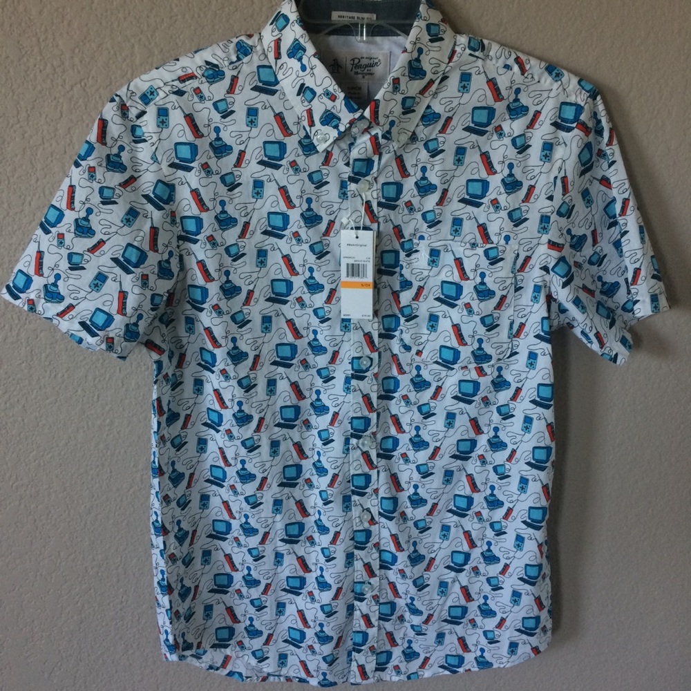 Men’s Original Penguin Slim Fit Gamer motif shirt - Picture 3 of 8